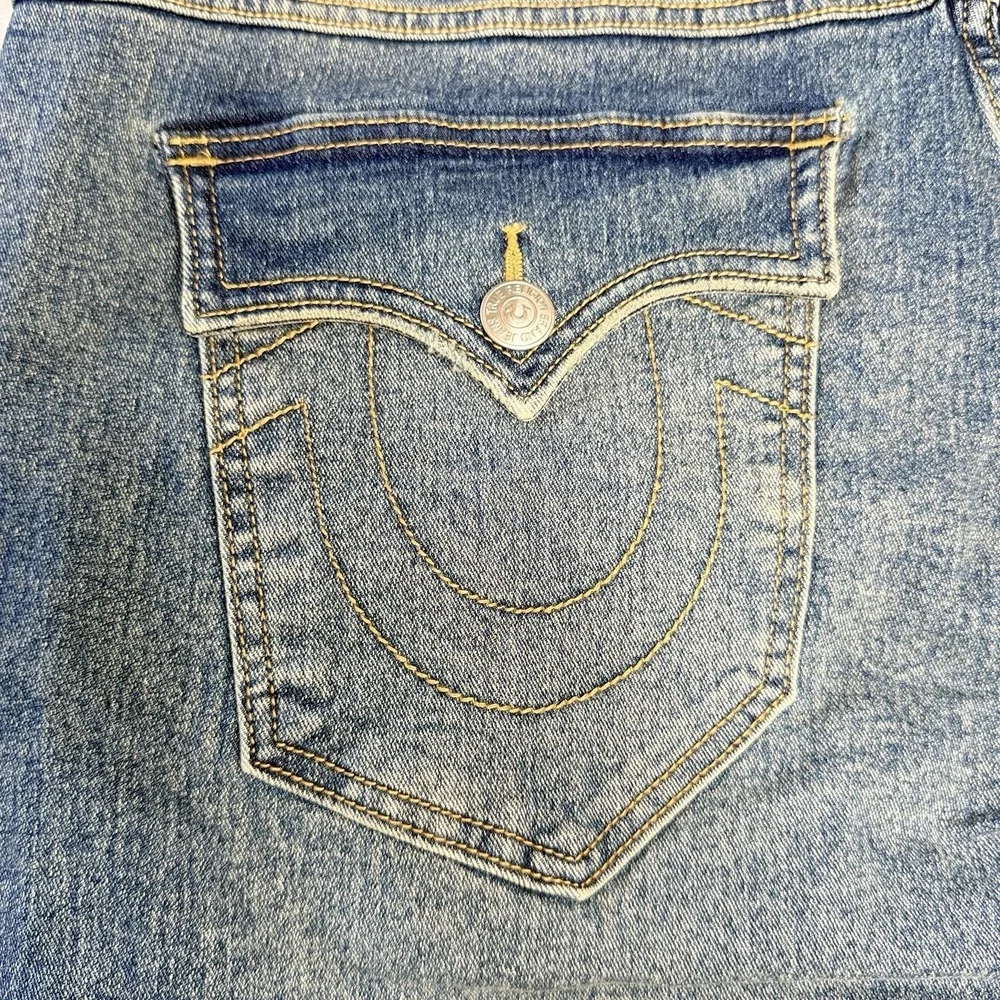 True‎ Religion Rocco Relaxed Skinny Jeans 38x32 Flap Pocket Y2K Medium Fog Wash